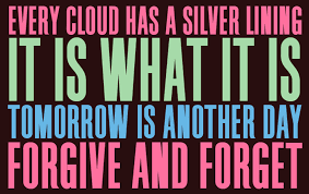 A sign with 4 examples of bromides & platitudes